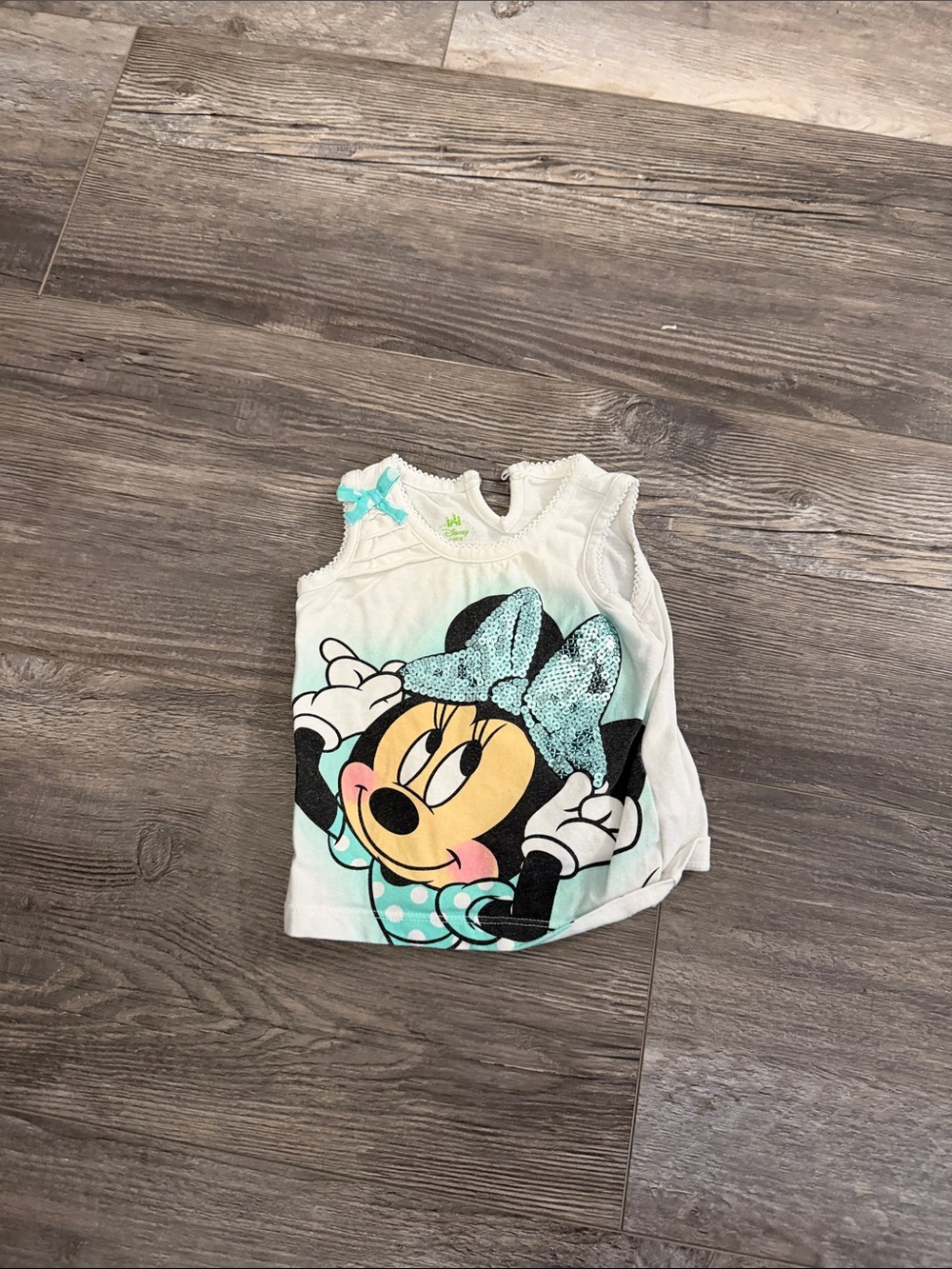 Disney Minnie Mouse Sleeveless Tank Top - White & Aqua